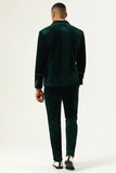 Dark Green Velvet 2 pièces Costumes de bal pour hommes