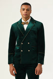 Dark Green Velvet 2 pièces Costumes de bal pour hommes