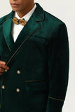 Dark Green Velvet 2 pièces Costumes de bal pour hommes