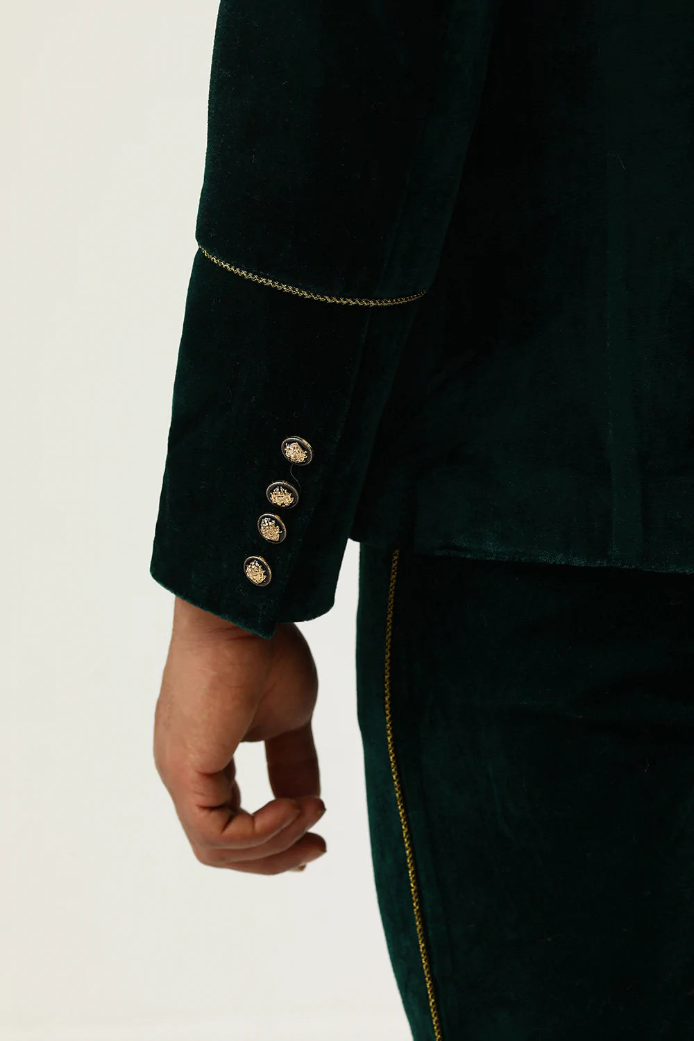 Dark Green Velvet 2 pièces Costumes de bal pour hommes