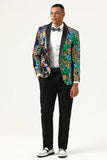 Paillettes vert foncé scintillantes Blazer de bal pour hommes
