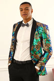 Paillettes vert foncé scintillantes Blazer de bal pour hommes