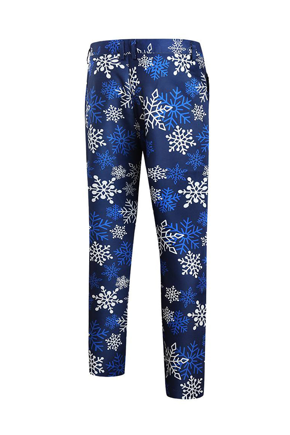 Blue Snowflake imprimé 3 pièces costumes de fête de Noël pour hommes
