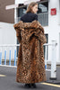 Charger l&#39;image dans la galerie, Brown Leopard Notched Lapel Faux Fur Shearling Coat