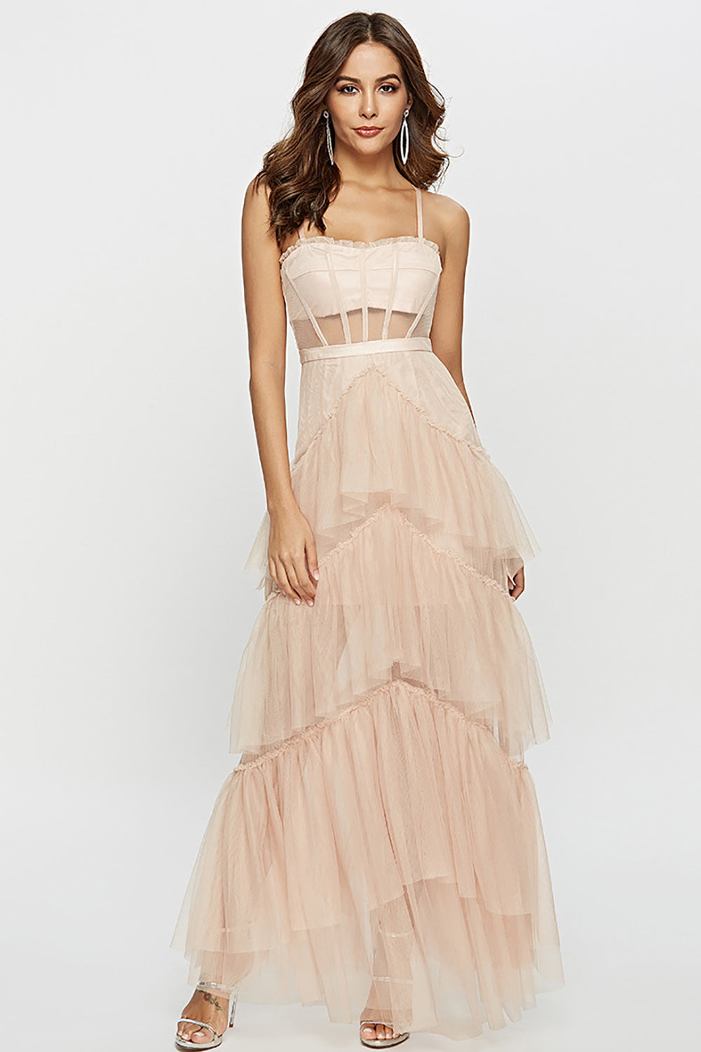 Corset noir Tulle long robe longue robe