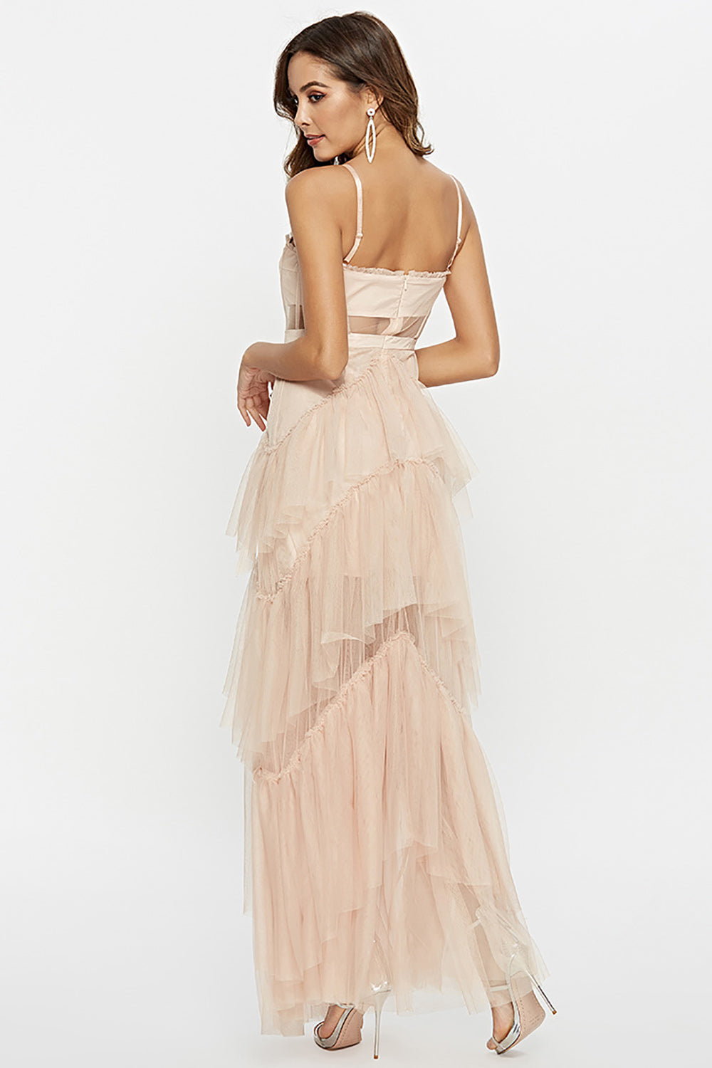 Corset noir Tulle long robe longue robe