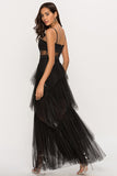 Corset noir Tulle long robe longue robe