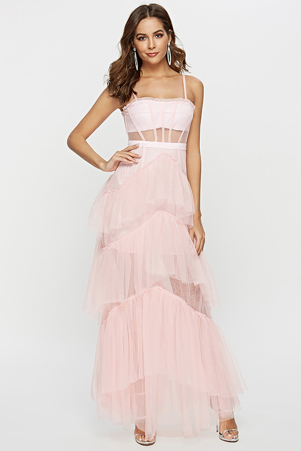 Corset noir Tulle long robe longue robe