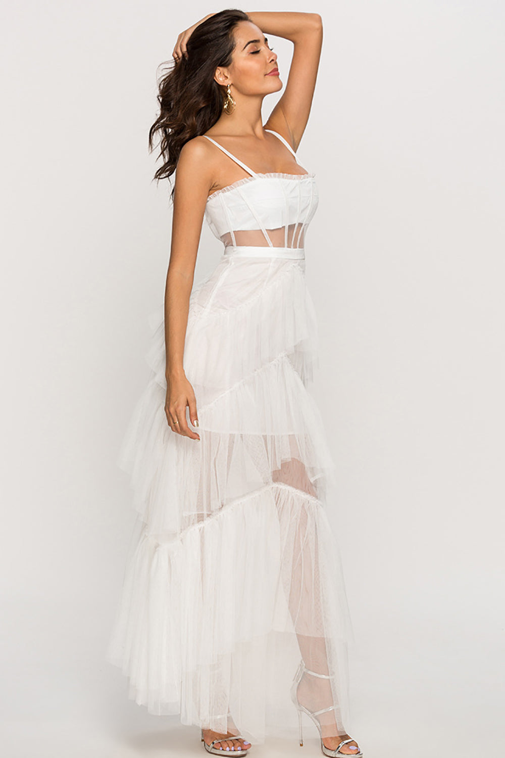 Corset noir Tulle long robe longue robe