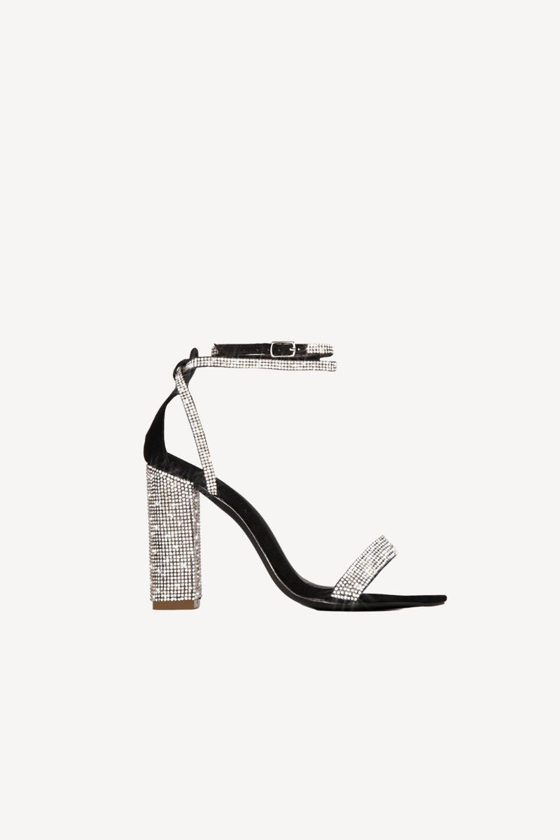 Charger l&#39;image dans la galerie, Strass Chunky Heel One Boucle Sexy Talon Haut Sandales