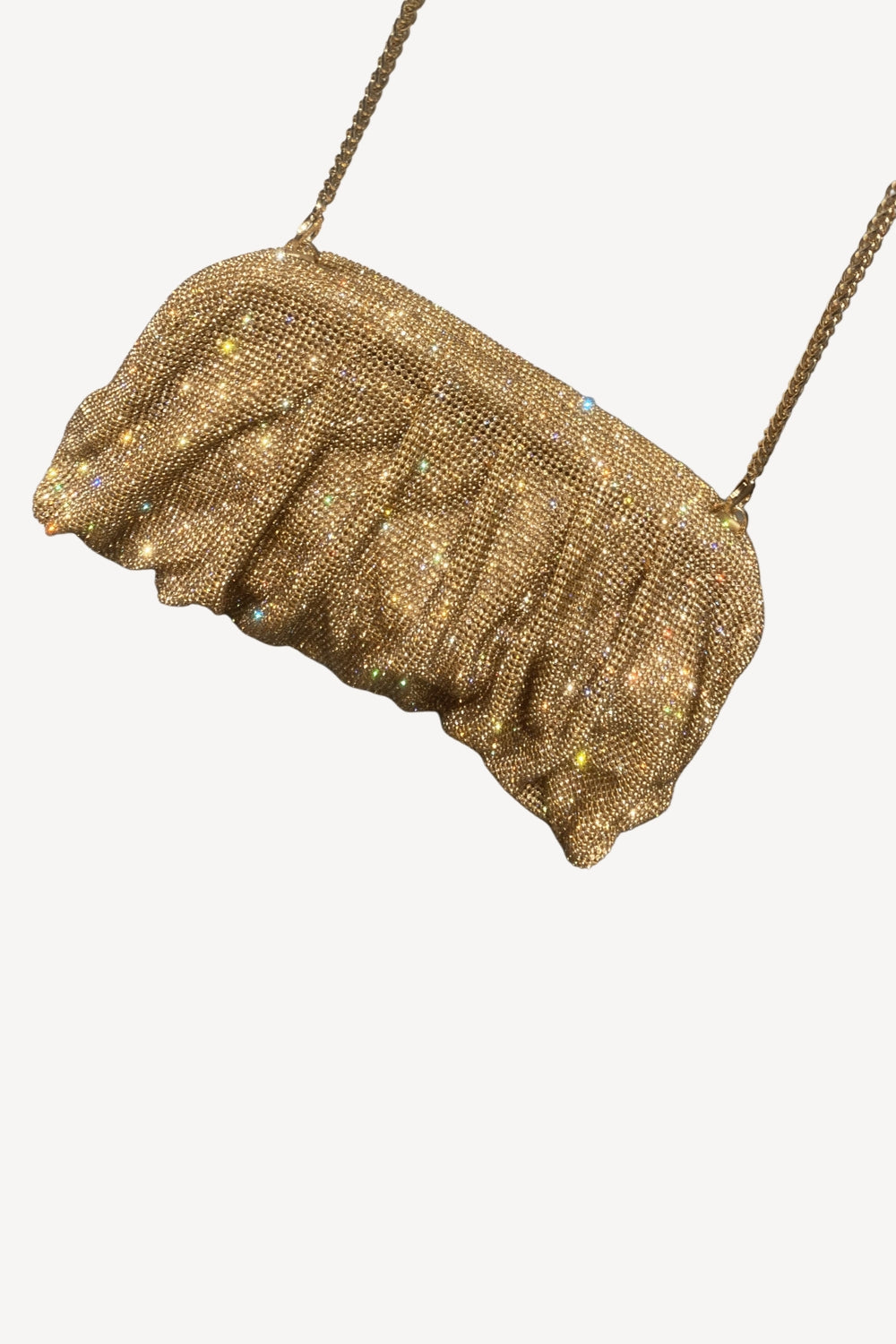 Sac d’embrayage en strass rose brillant