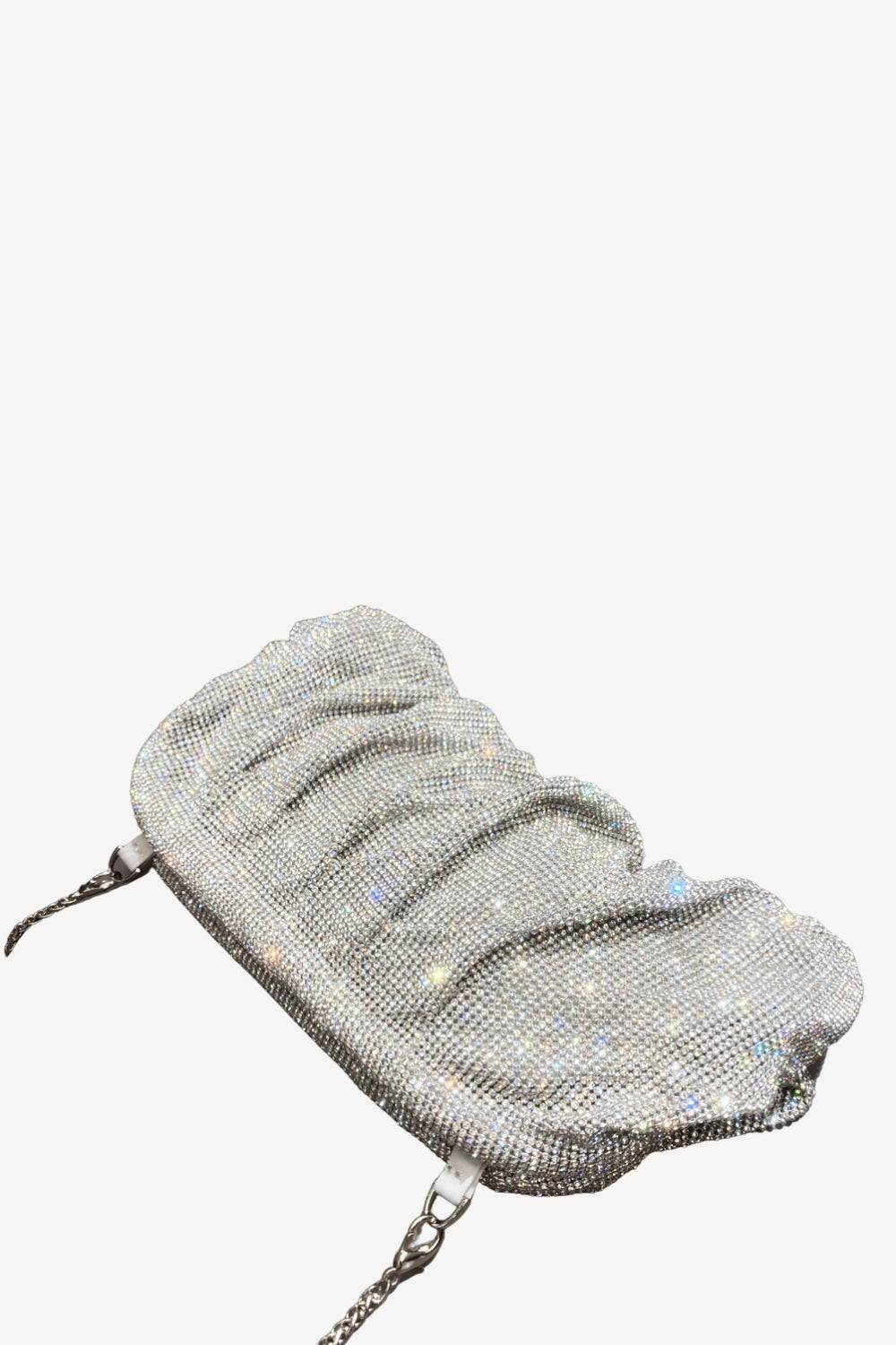 Sac d’embrayage en strass rose brillant