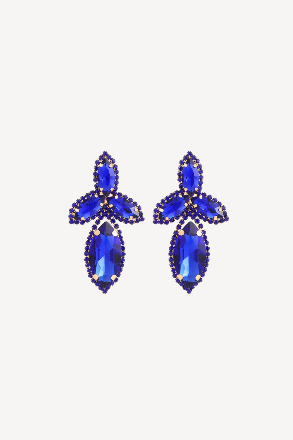 Boucles d’oreilles géométriques transparentes en strass étincelantes