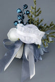 Corsage de poignet bleu gris et hommes boutonnière ensemble pour la fête de mariage de bal