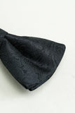 Noir Jacquard Satin Nœud Papillon Pocket Set