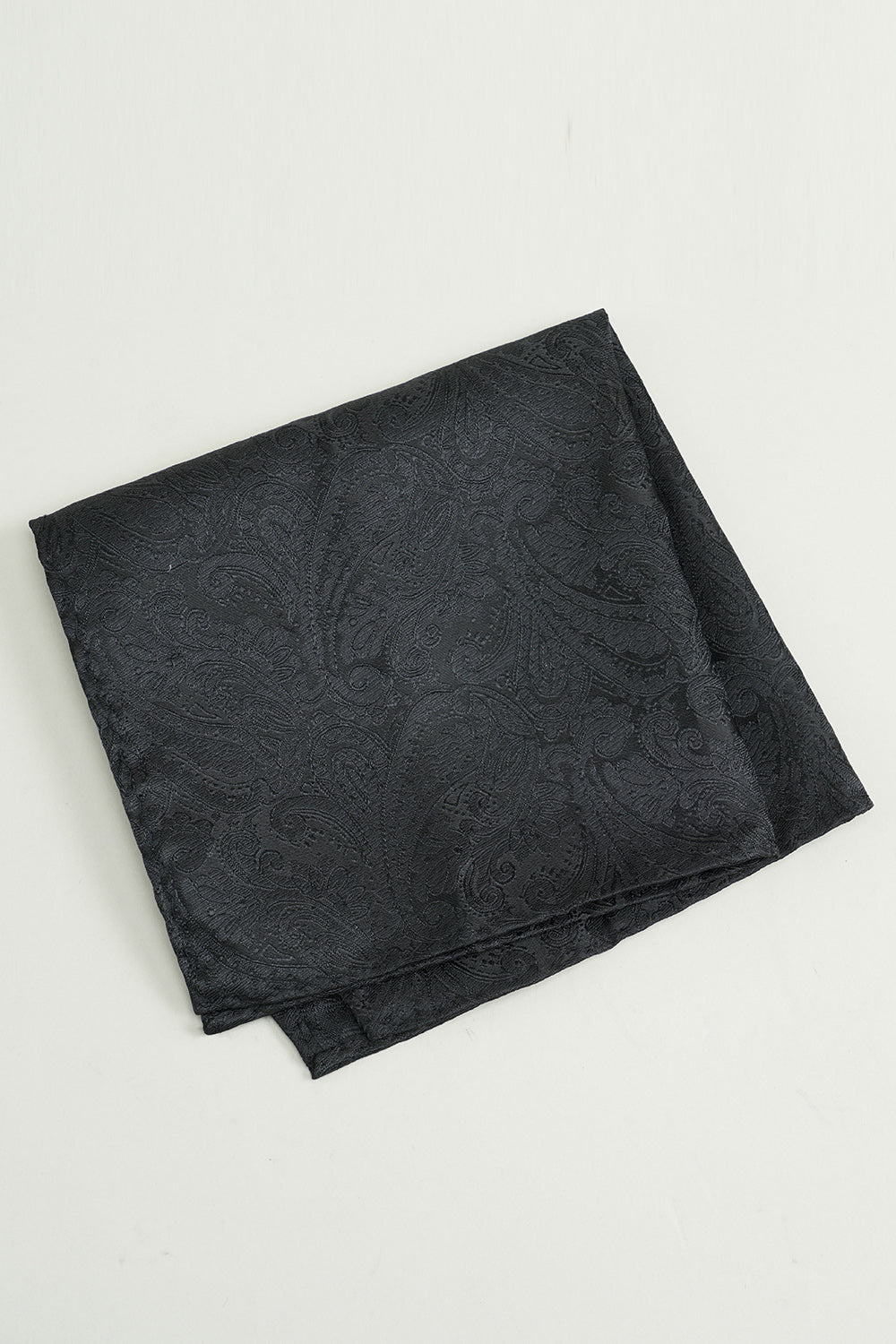 Noir Jacquard Satin Nœud Papillon Pocket Set