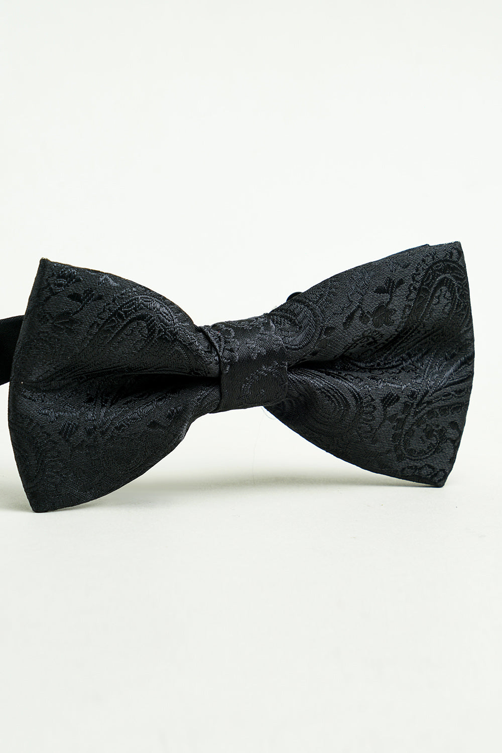 Noir Jacquard Satin Nœud Papillon Pocket Set