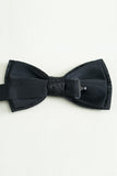 Noir Jacquard Satin Nœud Papillon Pocket Set