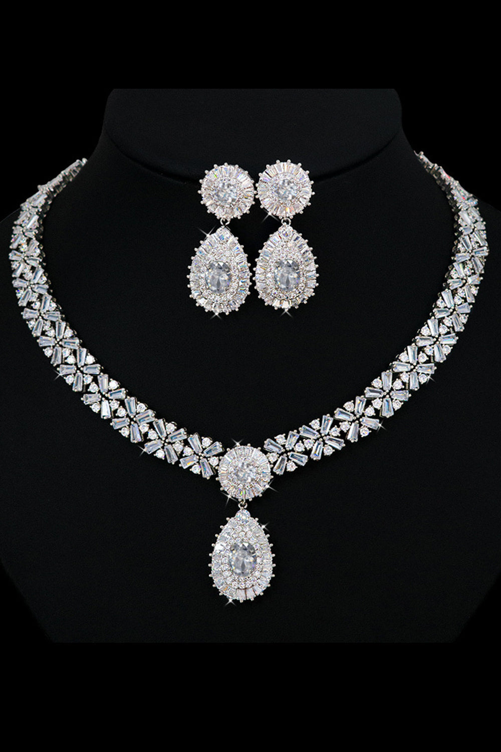 Royal Blue Crystal Collier Boucle d’oreille Ensemble de bijoux