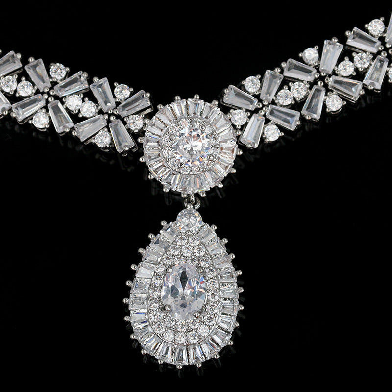 Royal Blue Crystal Collier Boucle d’oreille Ensemble de bijoux