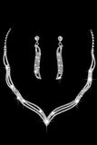 Collier en cristal d’argent Boucles d’oreilles Ensemble de bijoux