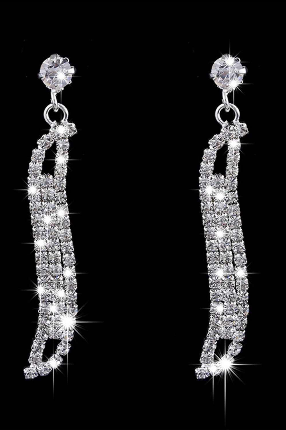 Collier en cristal d’argent Boucles d’oreilles Ensemble de bijoux