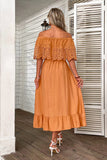 Robe maxi bohème à creux orange