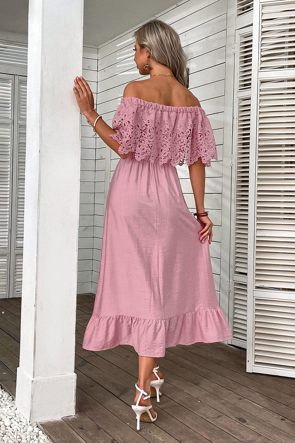 Robe maxi bohème à creux orange