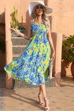 Robe d’été Boho Maxi Florale Jaune