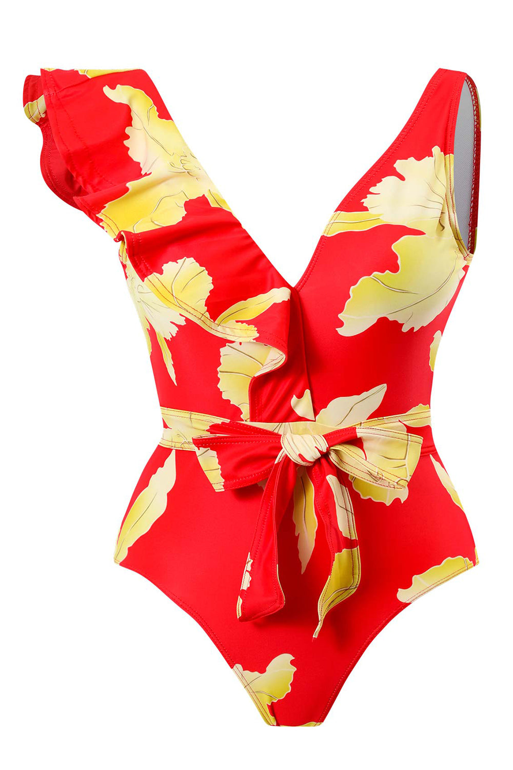 Ensemble de bikini vert imprimé deux pièces avec jupe de plage