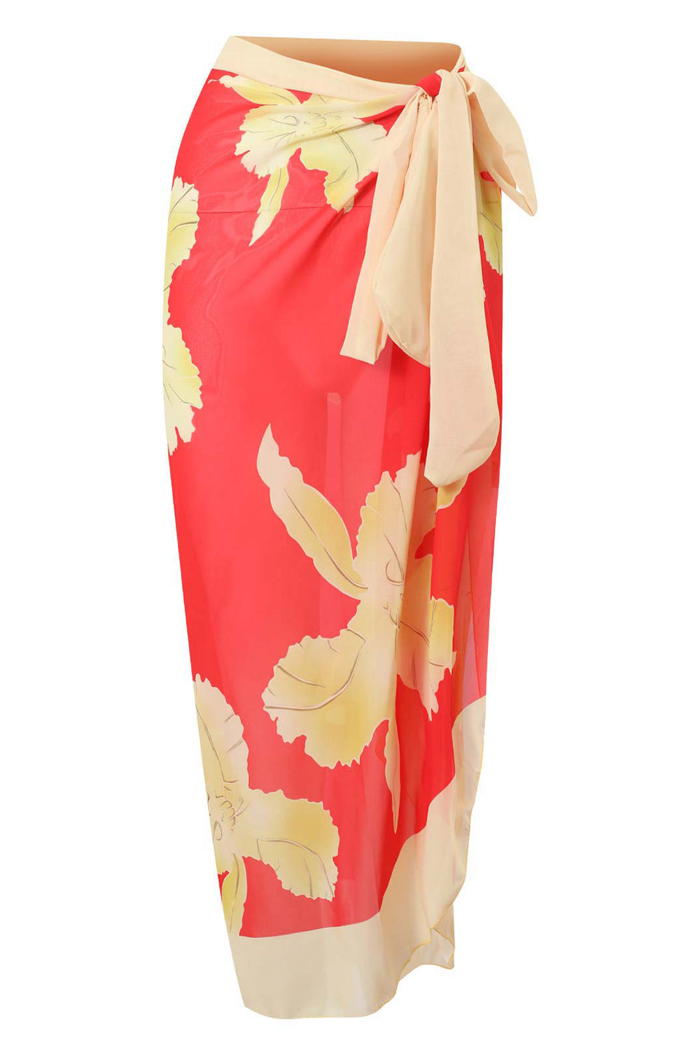 Ensemble de bikini vert imprimé deux pièces avec jupe de plage