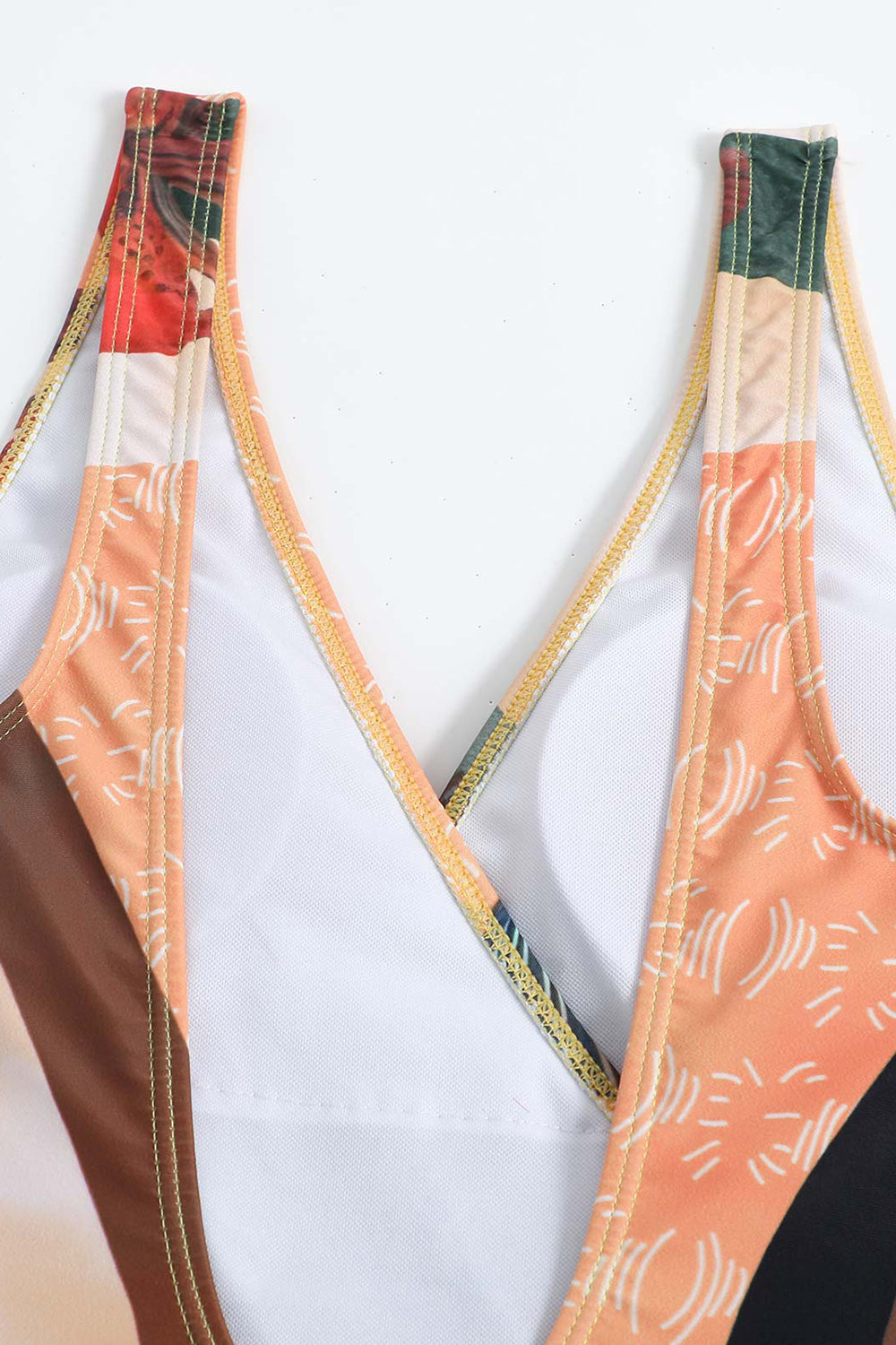 Maillot de bain une pièce de café imprimé taille haute