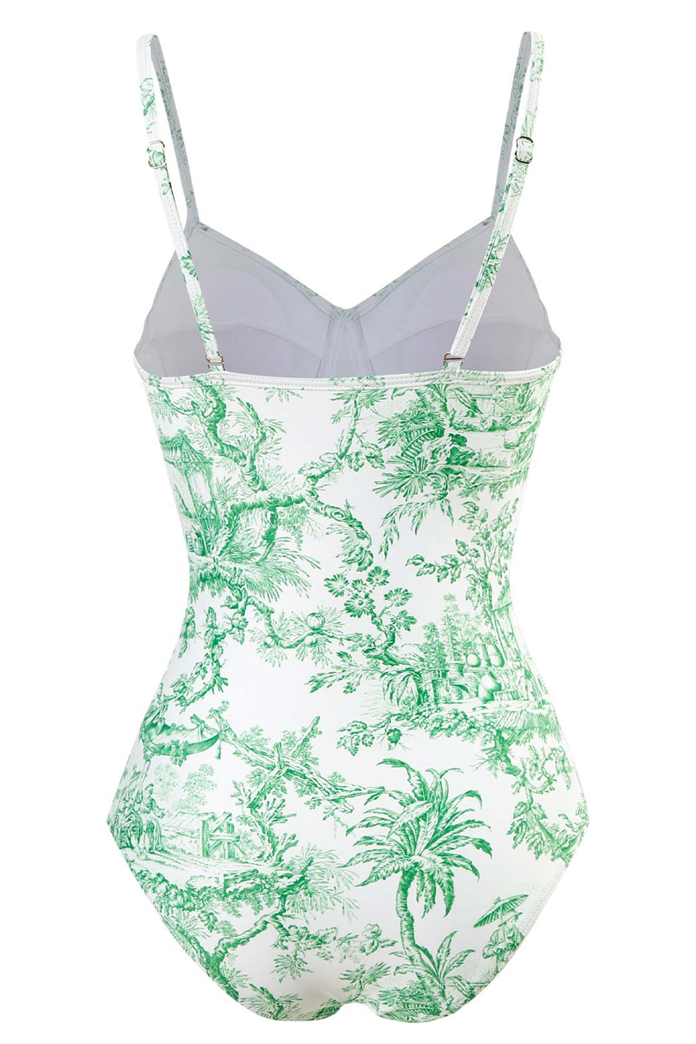 Maillot de bain taille haute taille une pièce imprimé bleu