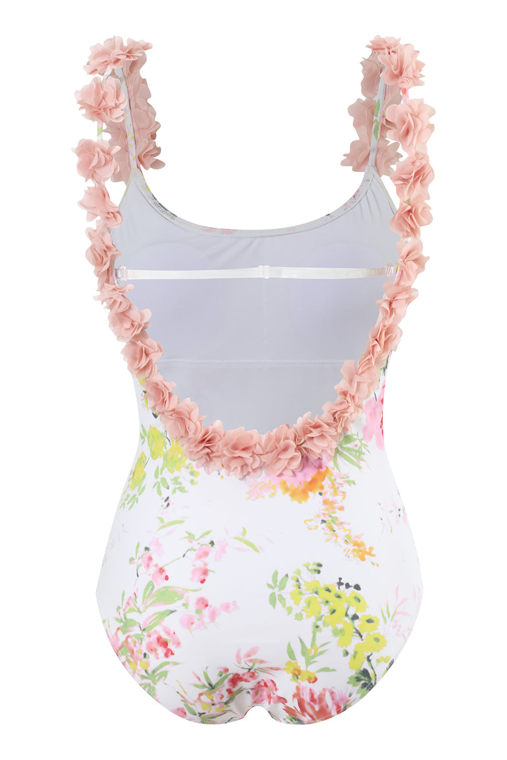 Maillot de bain taille haute taille bleue une pièce avec fleurs