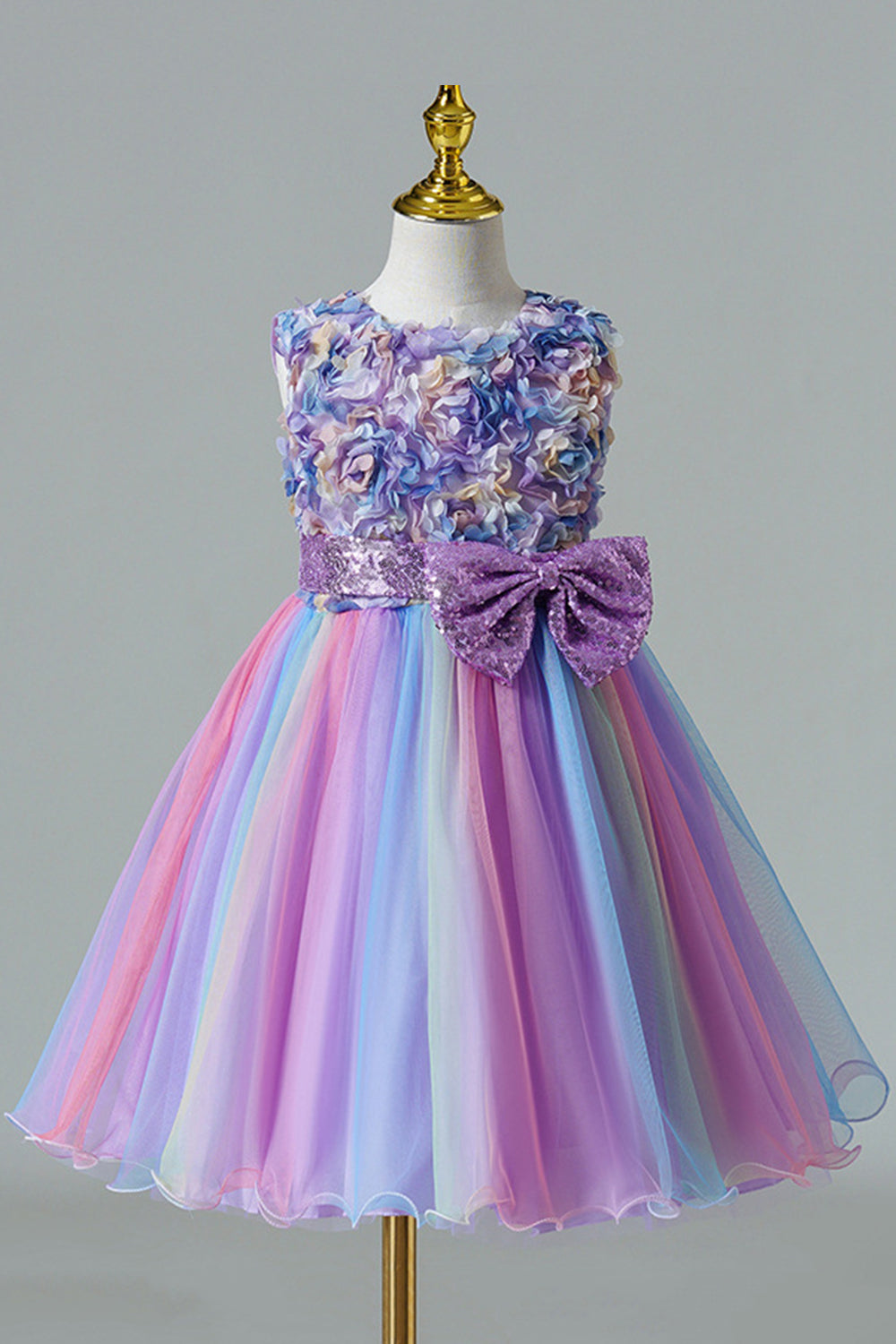 Une ligne bleue Sequin Robe Fille Sans Manches