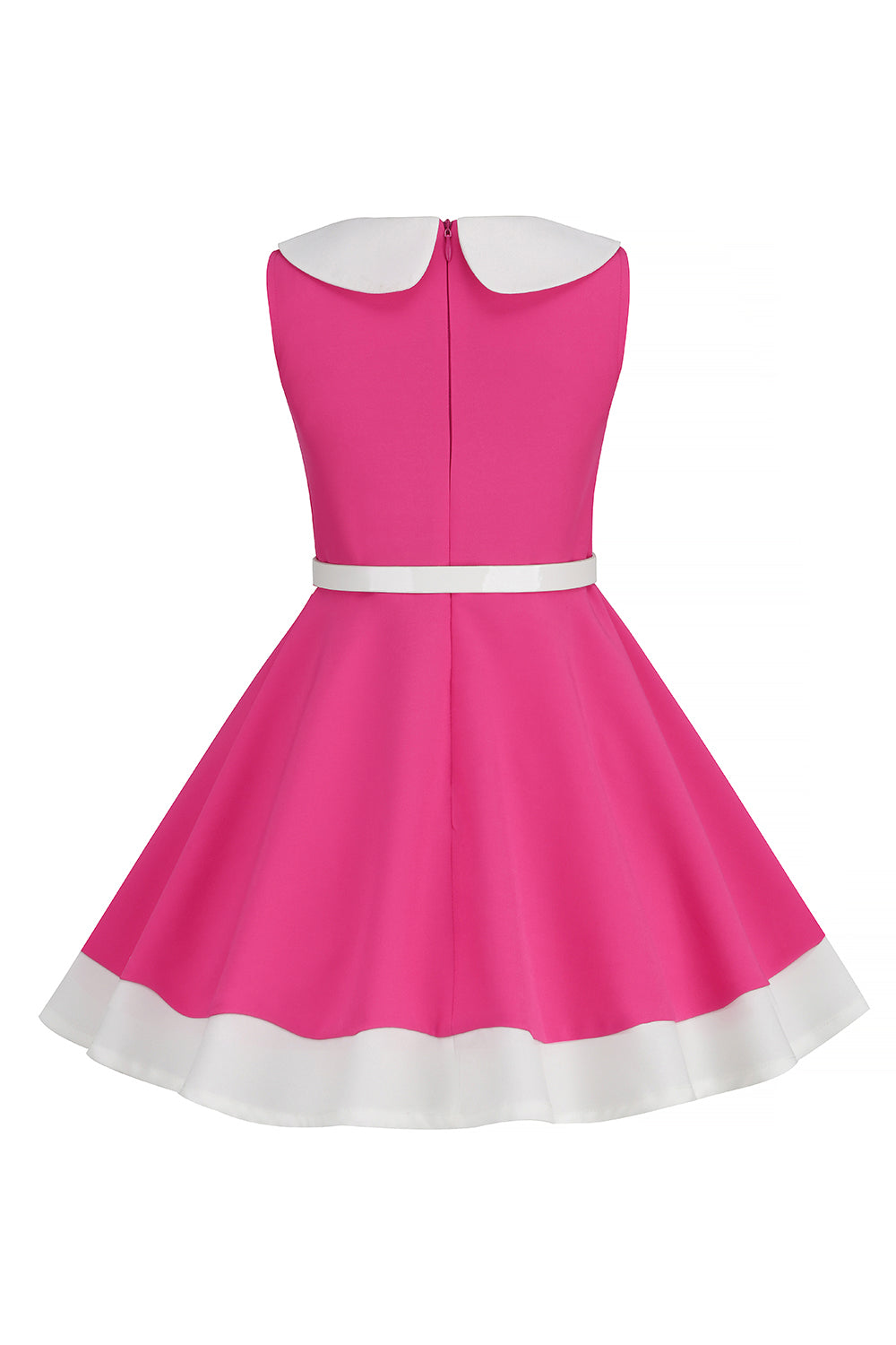 Robe noire sans manches pour filles des années 50 à col bijou