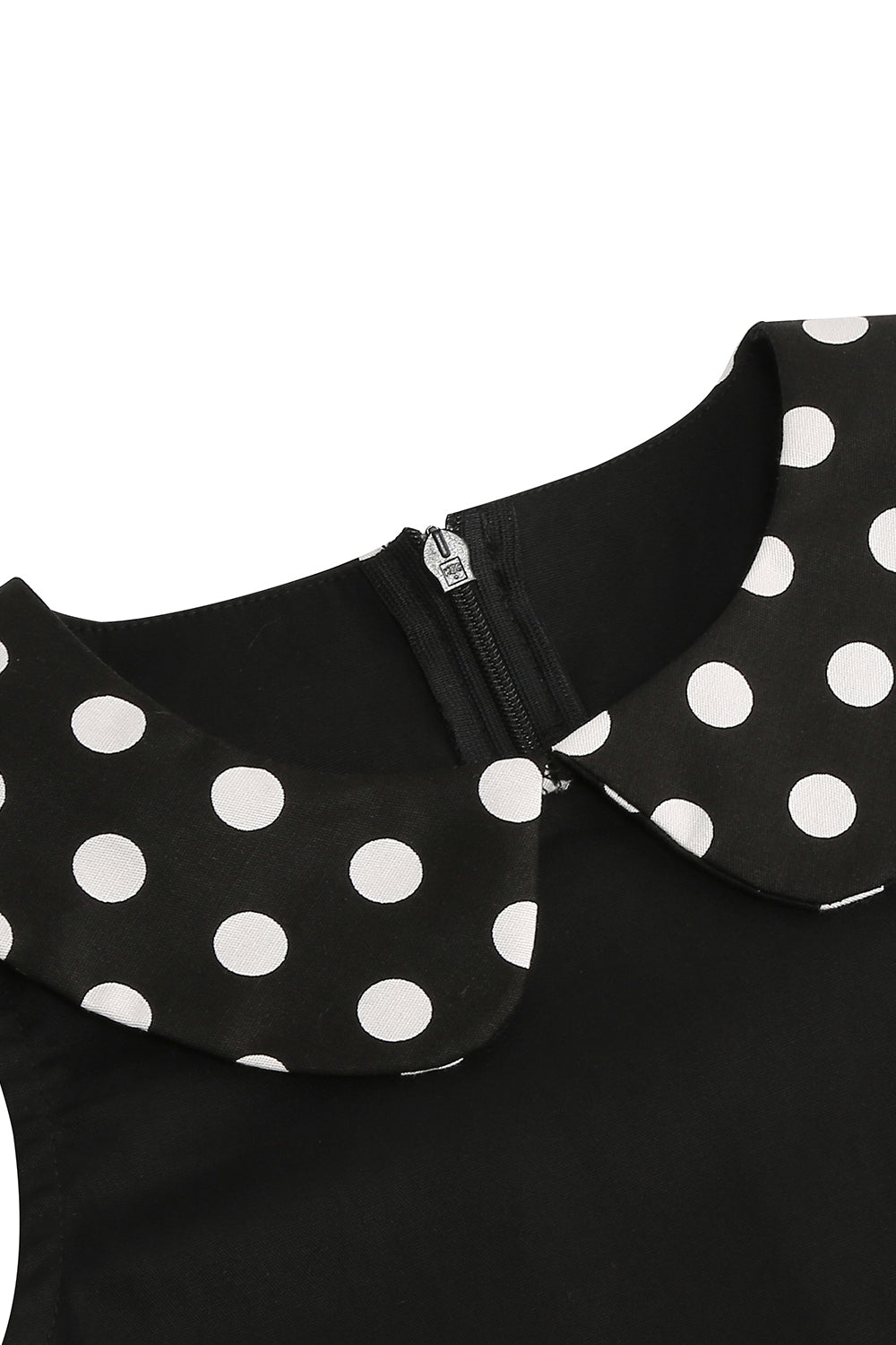 Robe noire sans manches pour filles des années 50 à col bijou