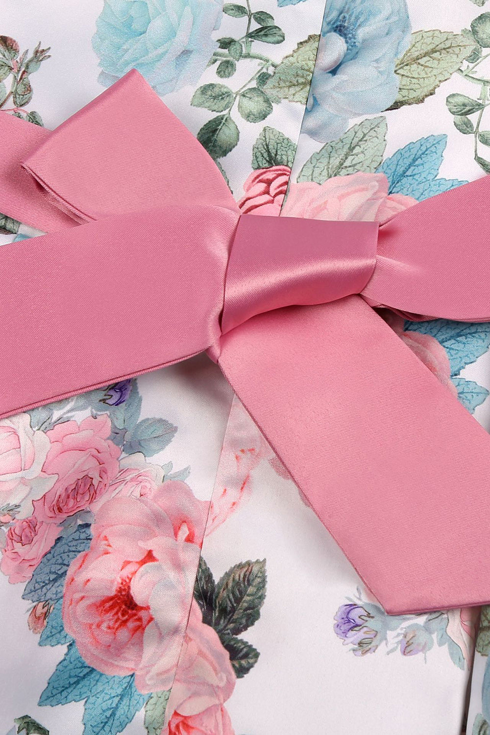 Blush Print Robe longue longue florale avec nœud papillon