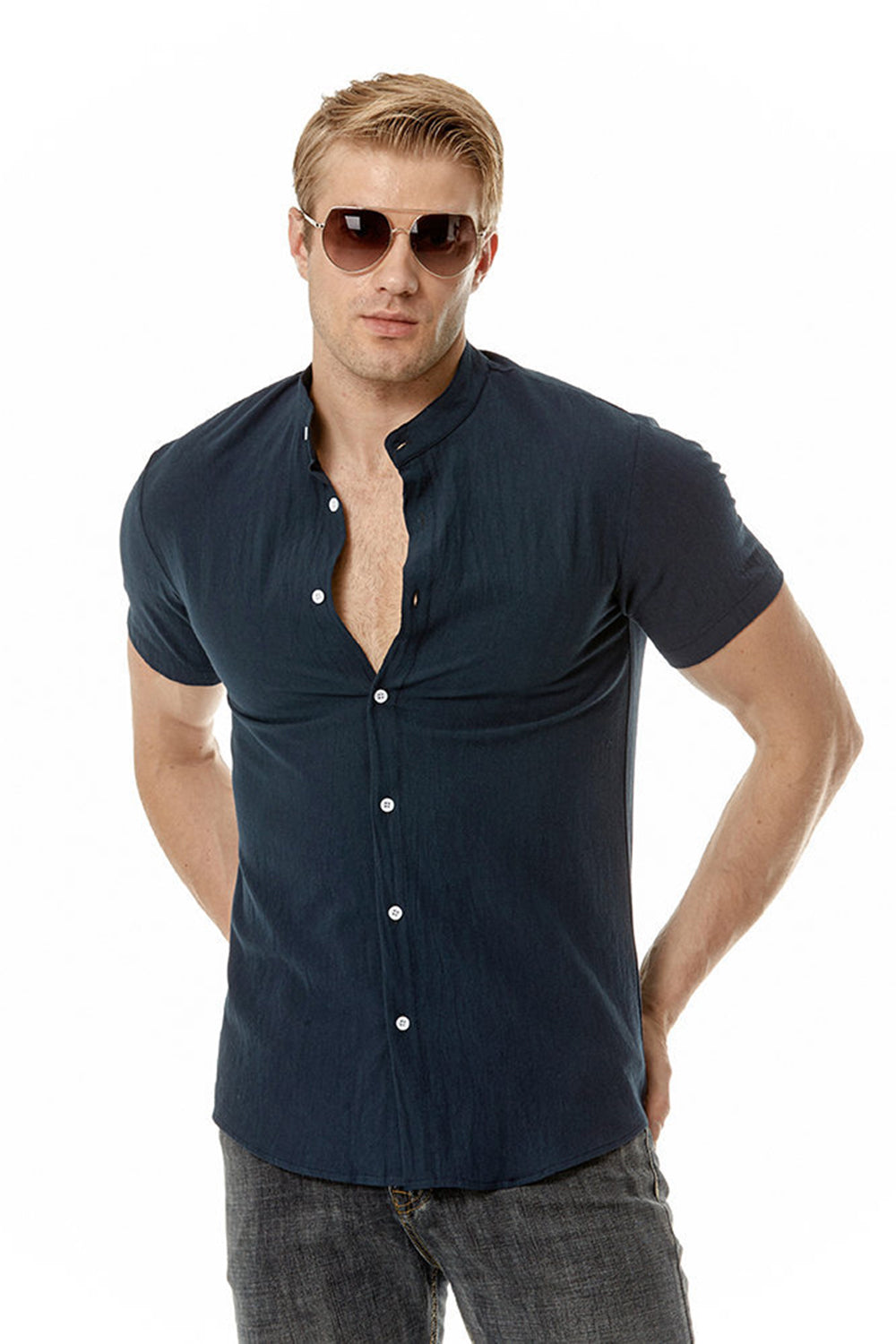 Chemise décontractée à manches courtes d’été pour hommes