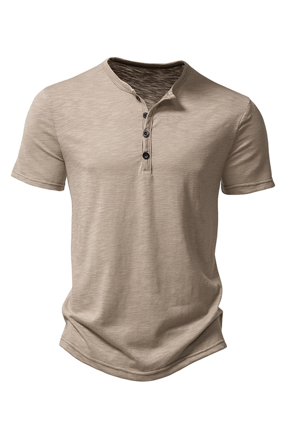 Bouton Noir Été Manches Courtes Tops pour Homme