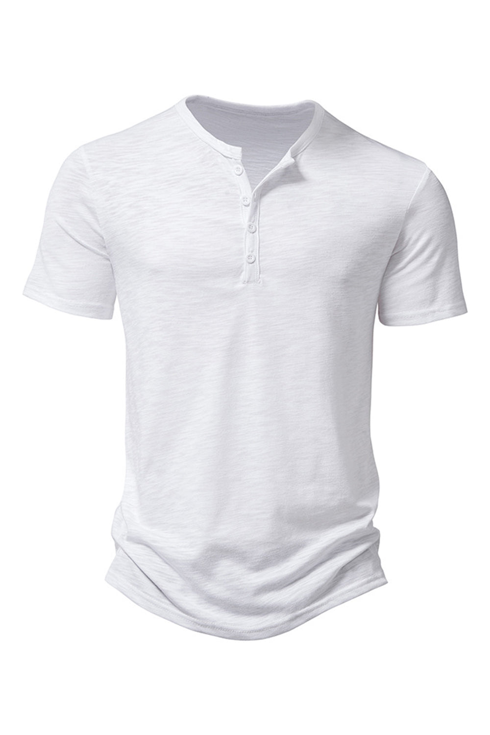 Bouton Noir Été Manches Courtes Tops pour Homme