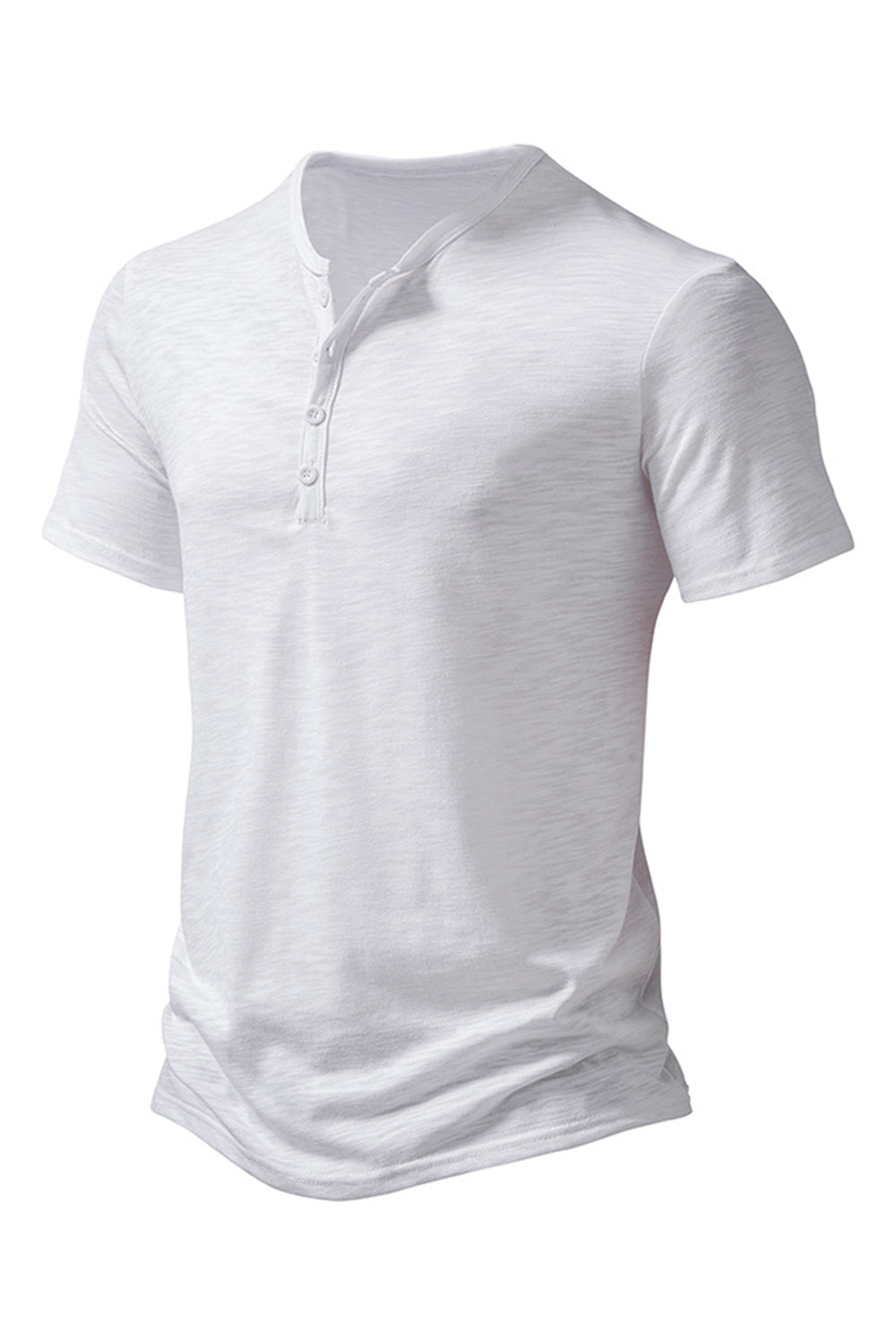 Bouton Noir Été Manches Courtes Tops pour Homme