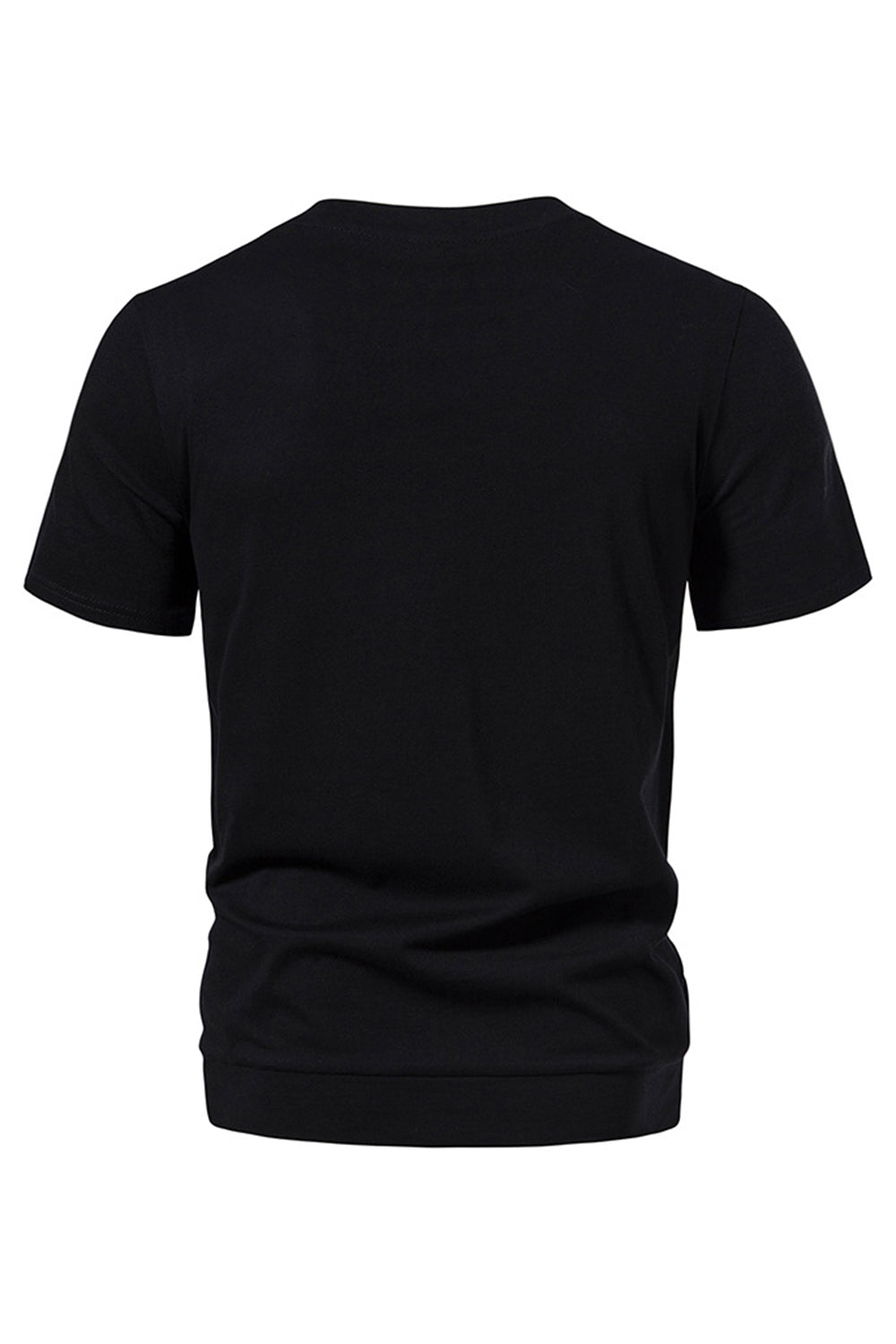 T-shirt noir Patchwork Casual Été Homme