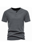 Boutons Été Manches Courtes T-shirt décontracté pour hommes