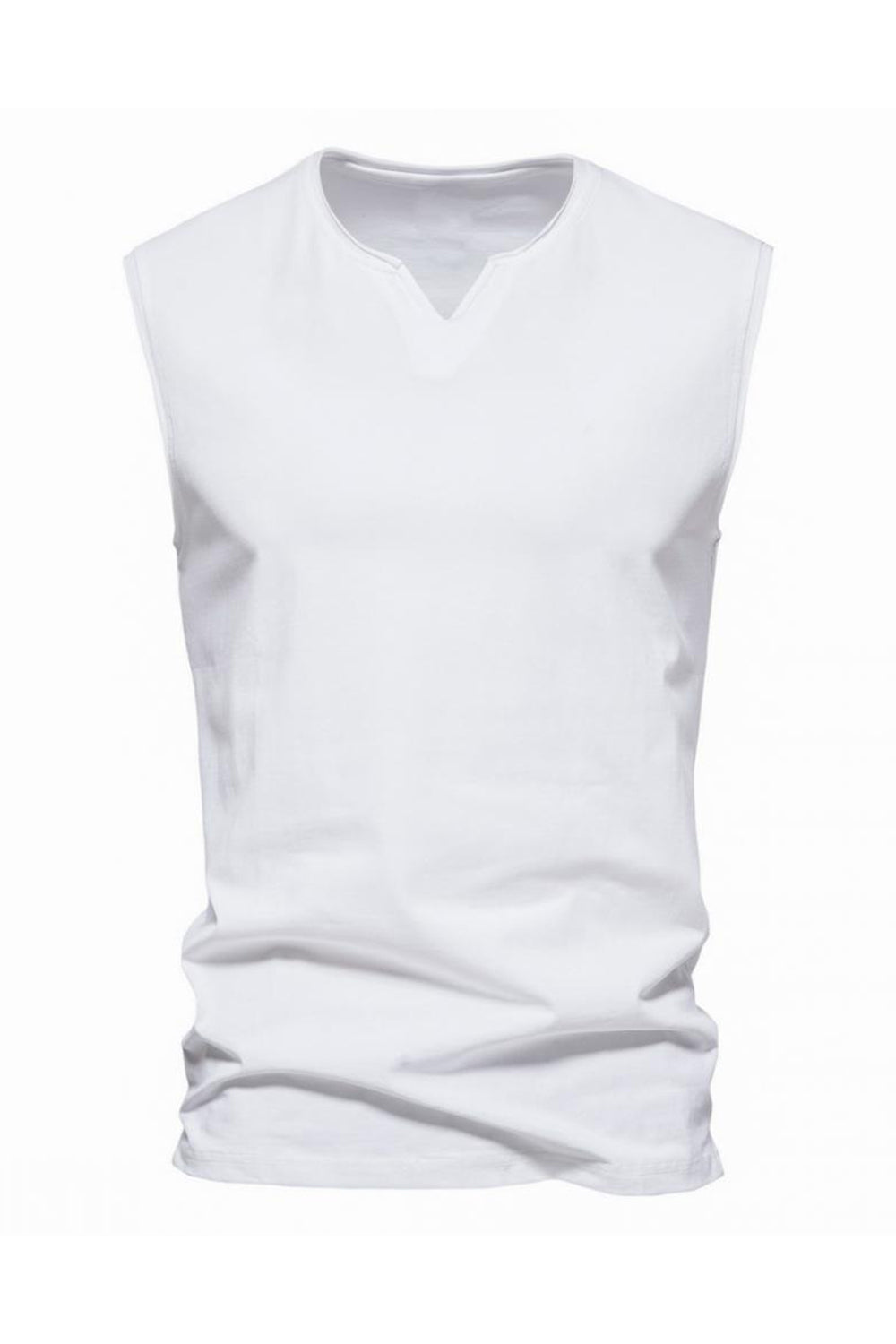 T-shirt d’été pour homme à col V noir sans manches