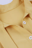 Robe jaune Solid Swing des années 50 avec nœud