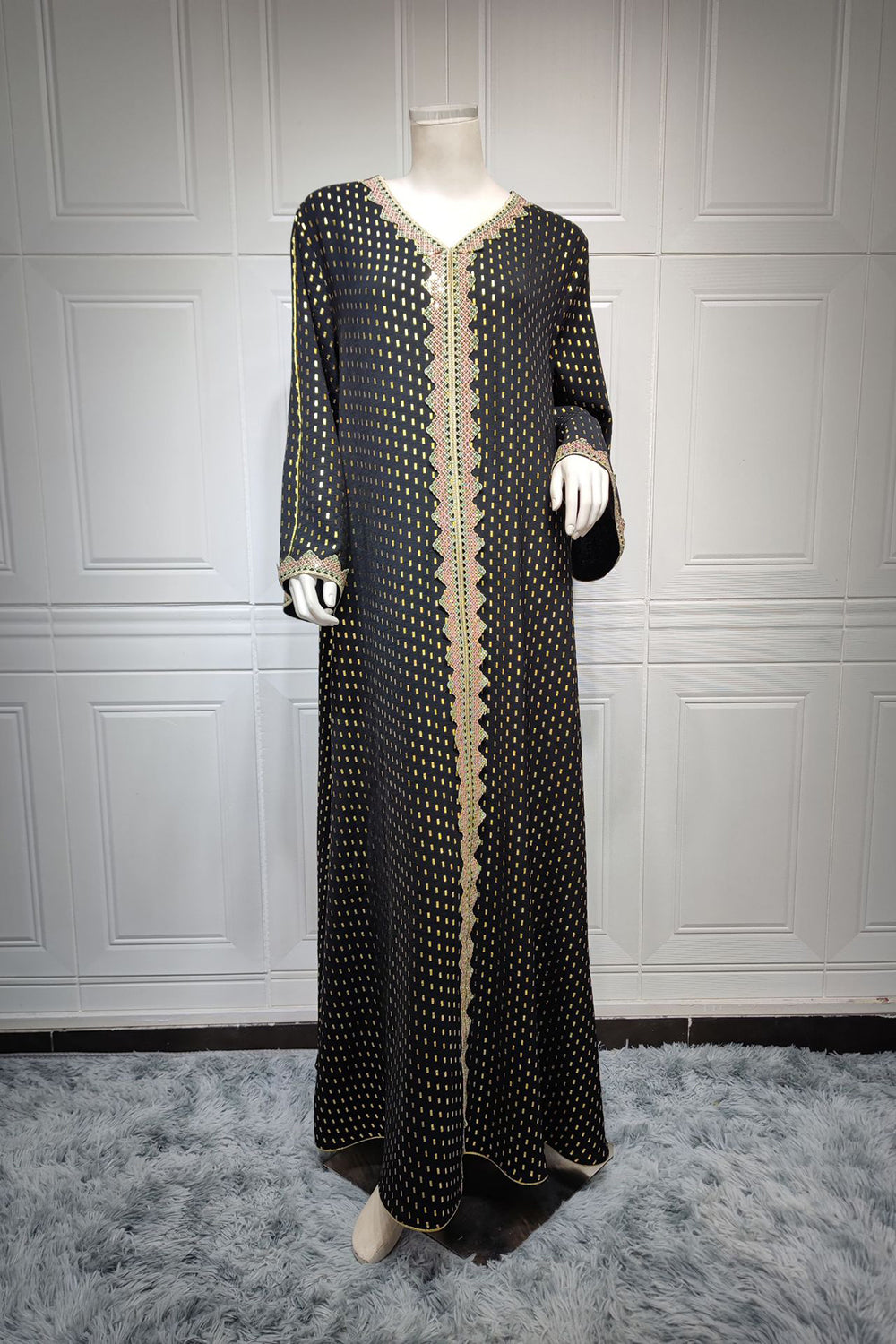 Robe blanche à pois Abaya du Moyen-Orient