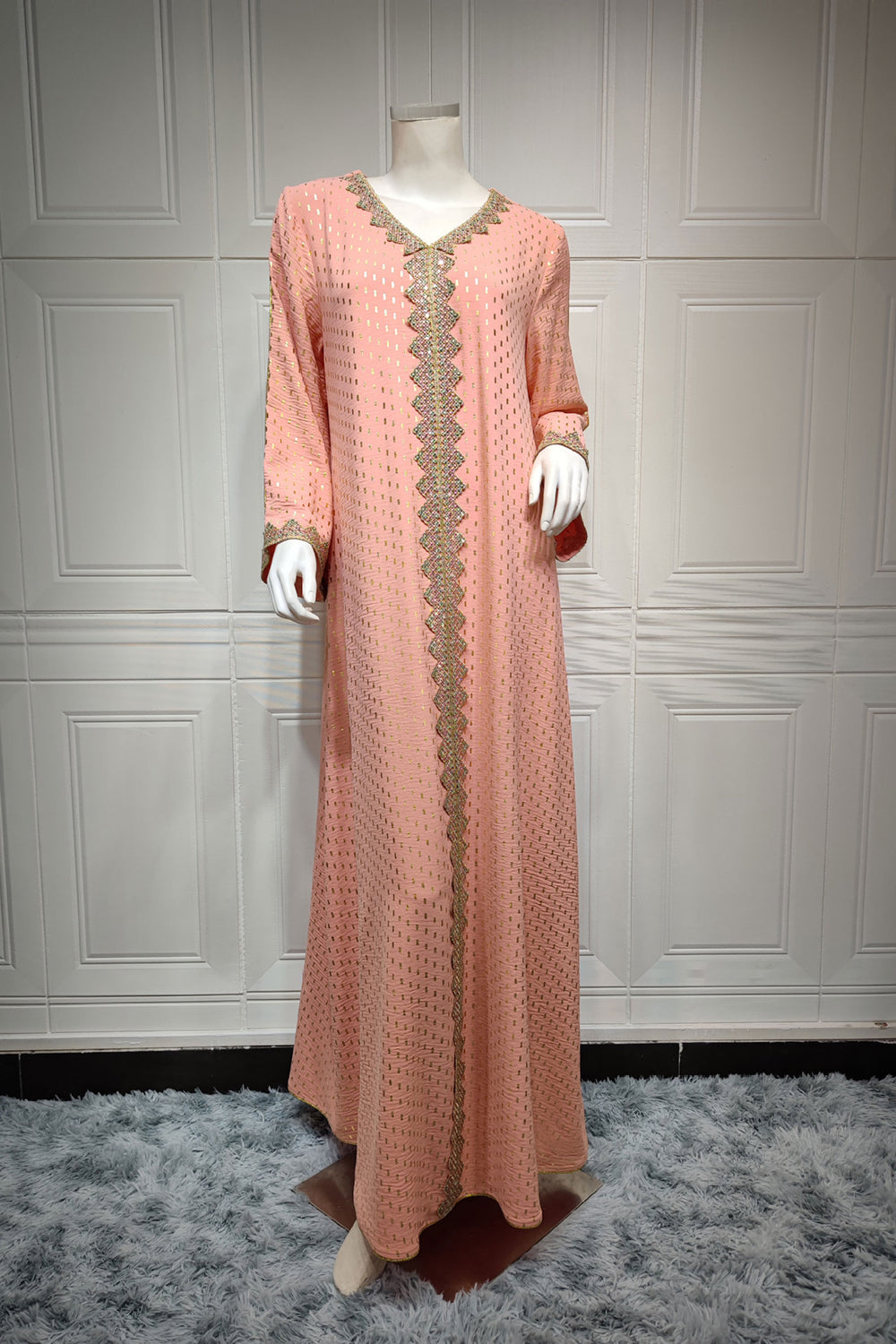 Robe blanche à pois Abaya du Moyen-Orient