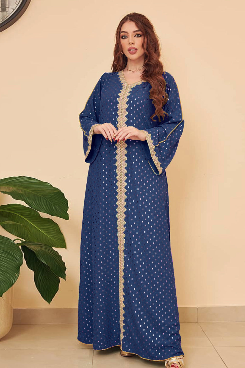 Robe blanche à pois Abaya du Moyen-Orient