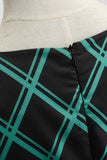 Robe à carreaux vert swing des années 50